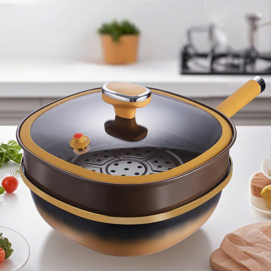 Titanium Koekenpan met Anti-Aanbaklaag - 30cm Braadpan met Glazen Deksel