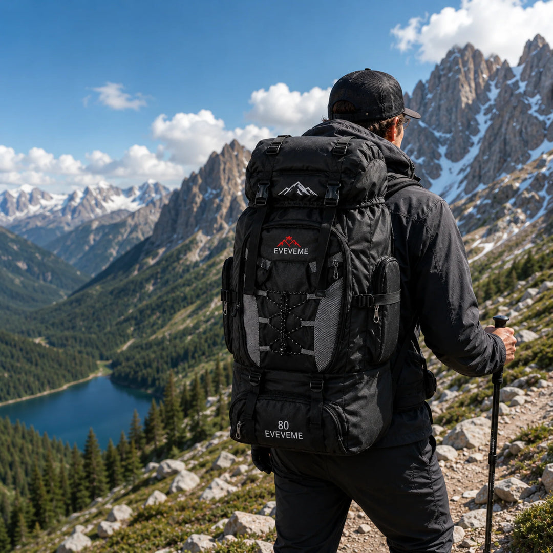 Trekkingrugzak 80L - Waterafstotend met Ventilerend Draagcomfort