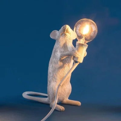 Mouse Desk Lamp | Gold-Colored Resin Table Accent Lighting