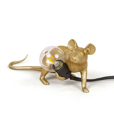 Mouse Desk Lamp | Gold-Colored Resin Table Accent Lighting