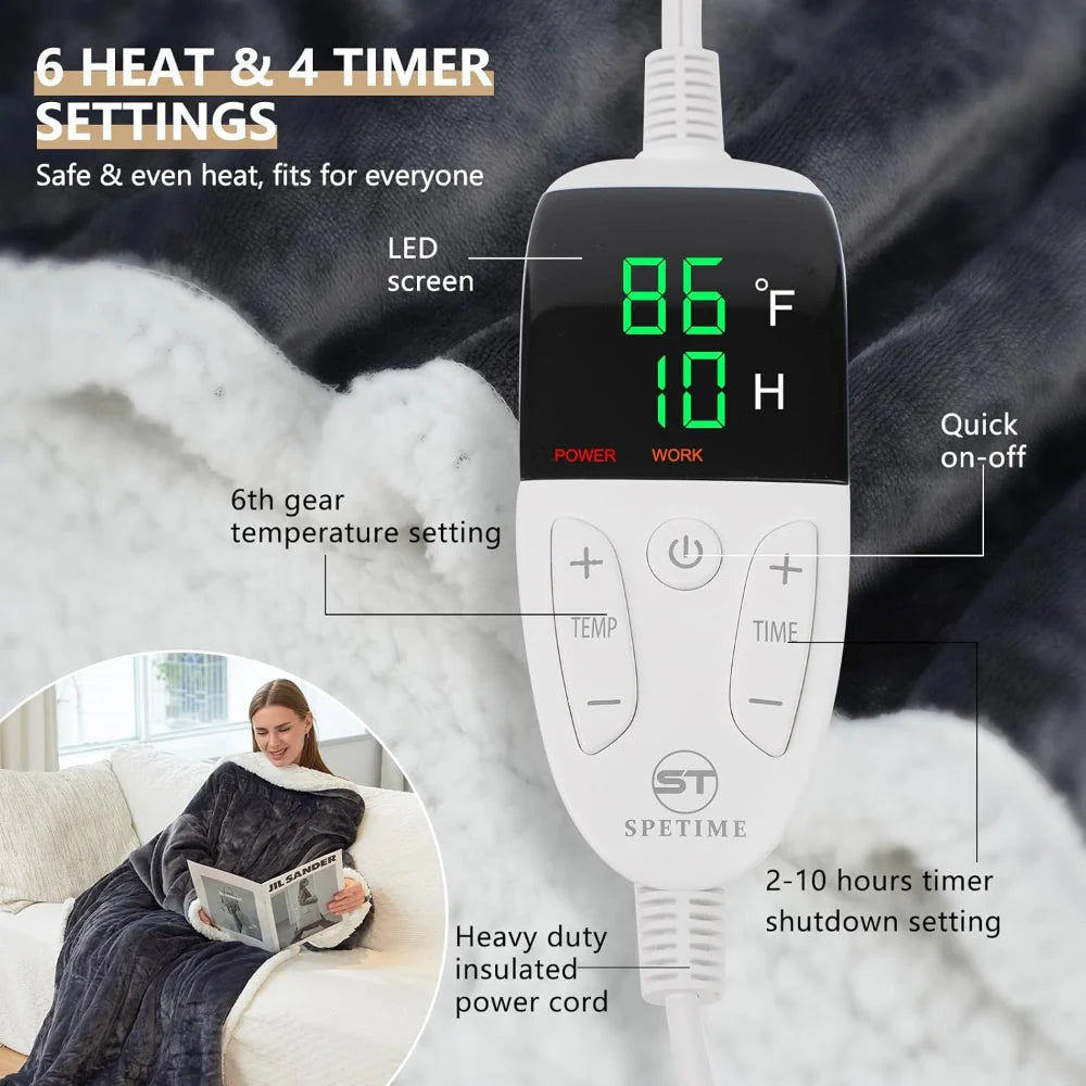 Verwarmde Deken – Draagbare Elektrische Throw met Temperatuurregeling