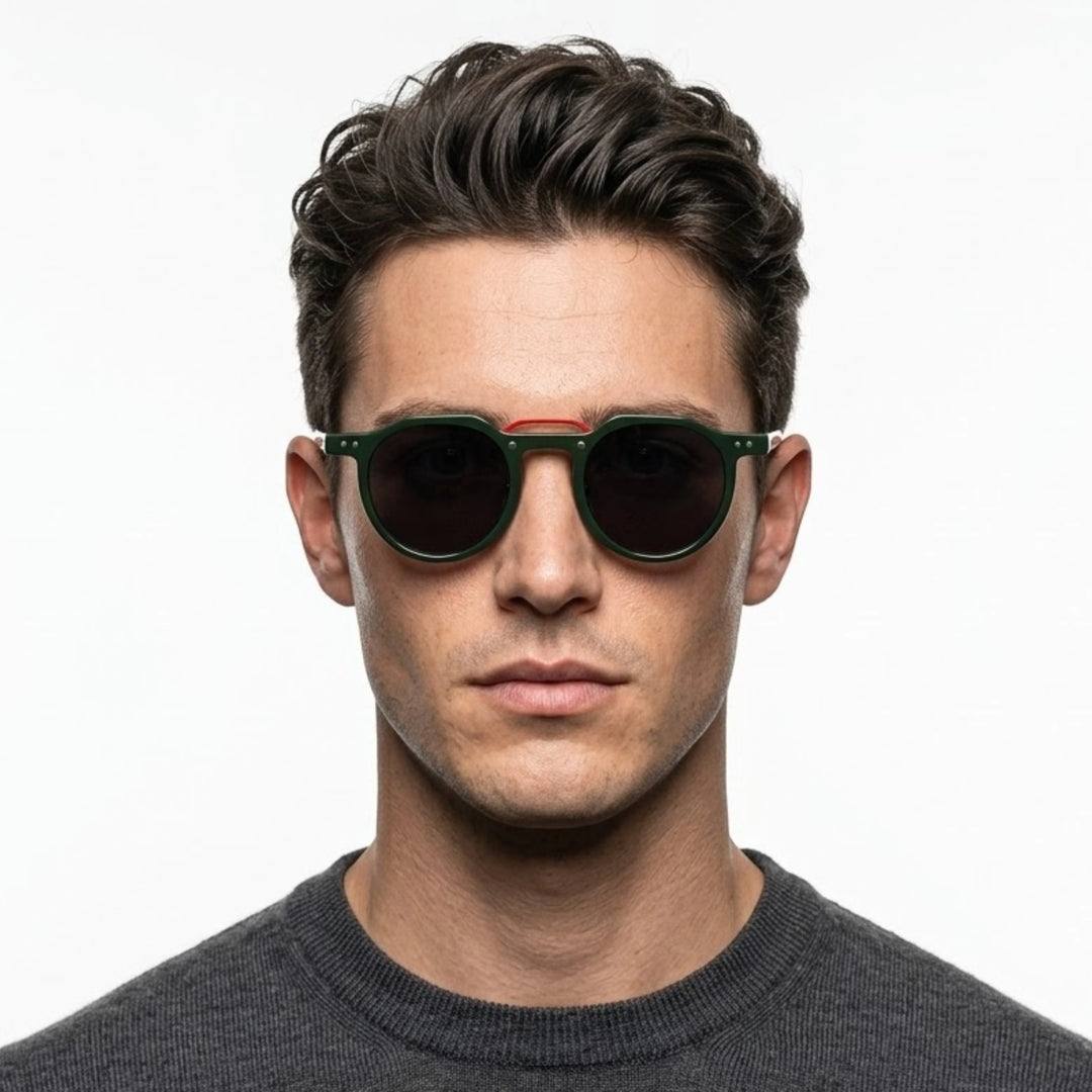 Vintage ronde zonnebril UV400 bescherming unisex polycarbonaat frame