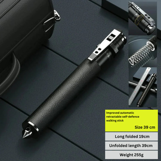 Wandelstok met Antislip Handgreep - Automatisch Uitklapbaar - 39/52/65 cm