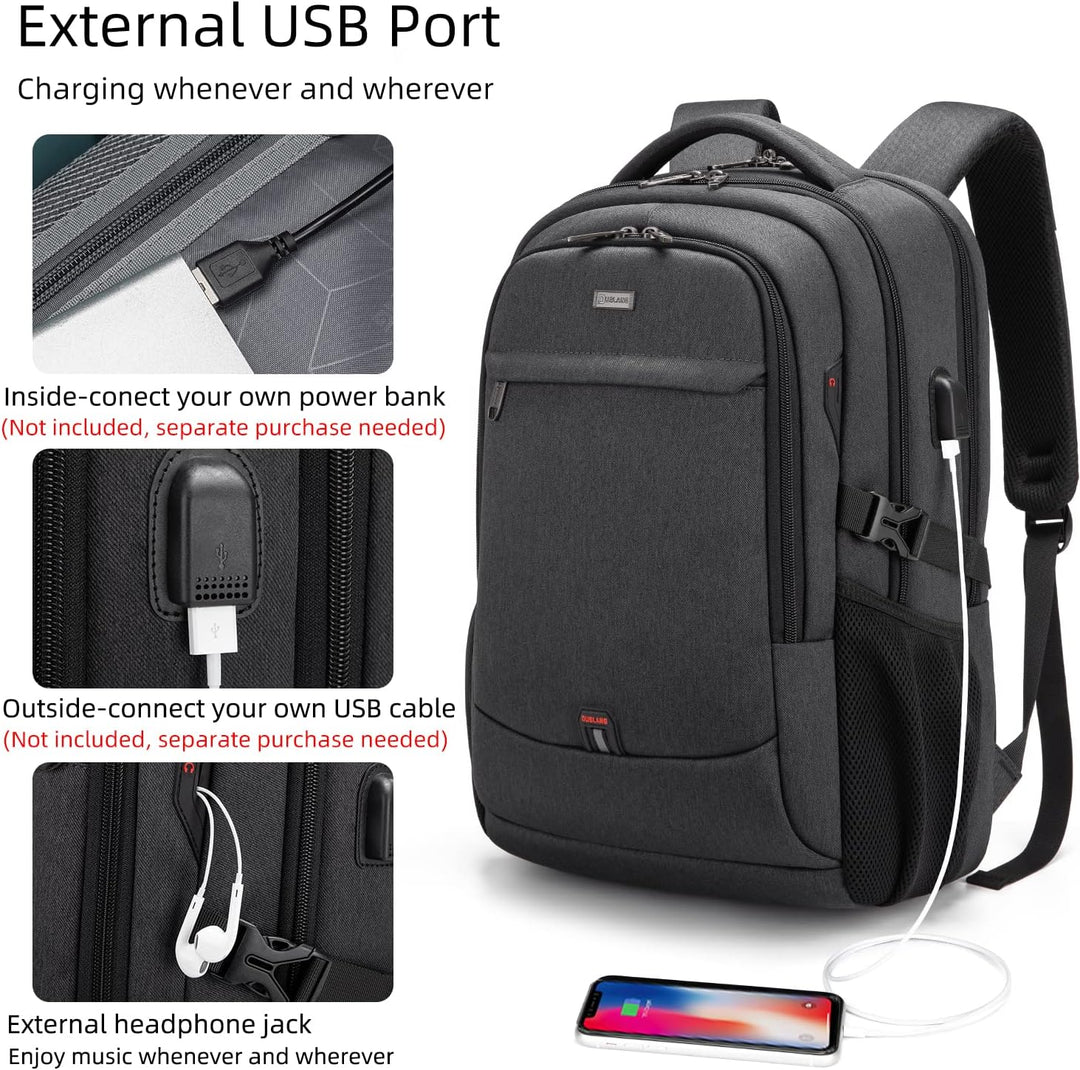 Waterdichte Laptop Reisrugzak – met USB-poort & Anti-diefstal Vak