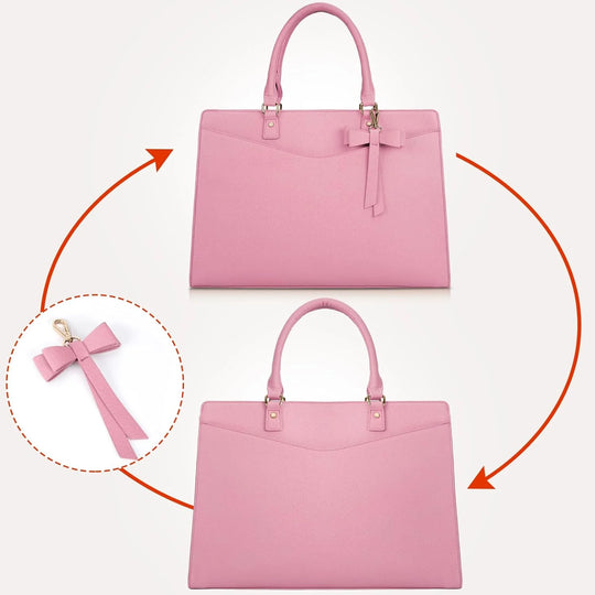 Waterdichte PU-leren laptoptas met meerdere zakken voor dames