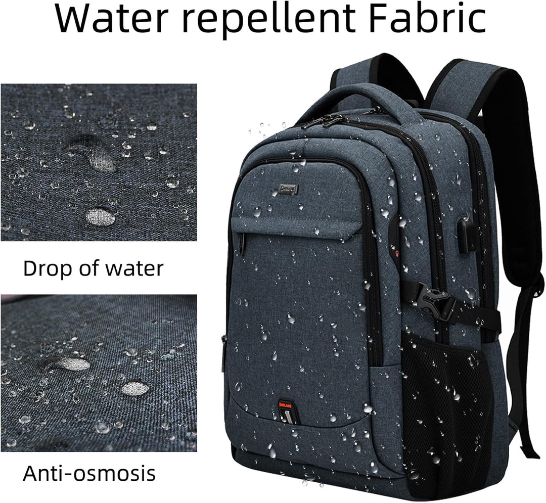 Waterdichte reislaptoprugzak met USB-poort en georganiseerde opbergruimte