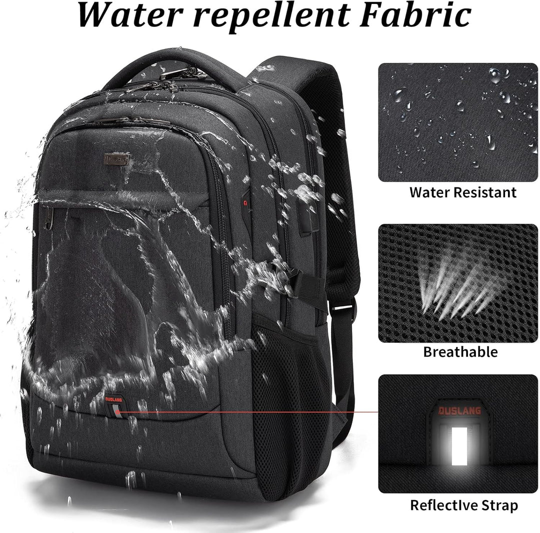 Waterdichte reislaptoprugzak met USB-poort en georganiseerde opbergruimte