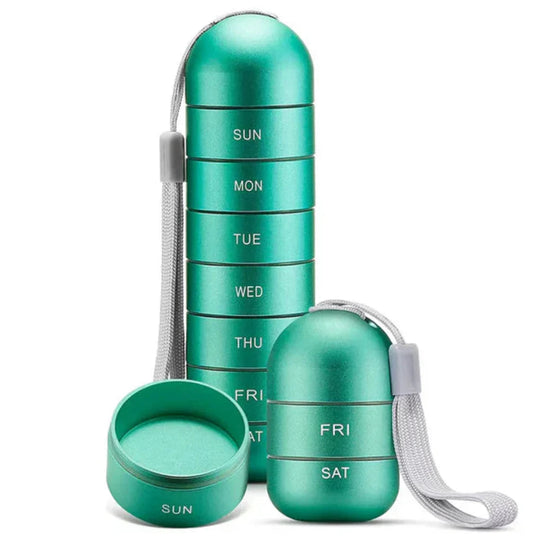 Weekpillenbox van Aluminium - 7 Compartimenten - Draagbaar
