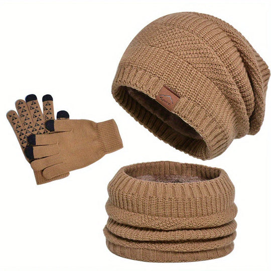 Winterset Heren 3-delig – Muts, Sjaal & Touchscreen Handschoenen
