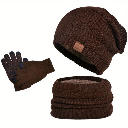 Winterset Heren 3-delig – Muts, Sjaal & Touchscreen Handschoenen