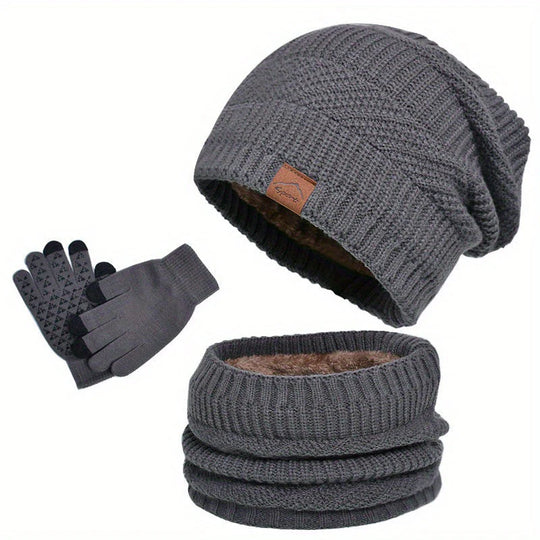 Winterset Heren 3-delig – Muts, Sjaal & Touchscreen Handschoenen