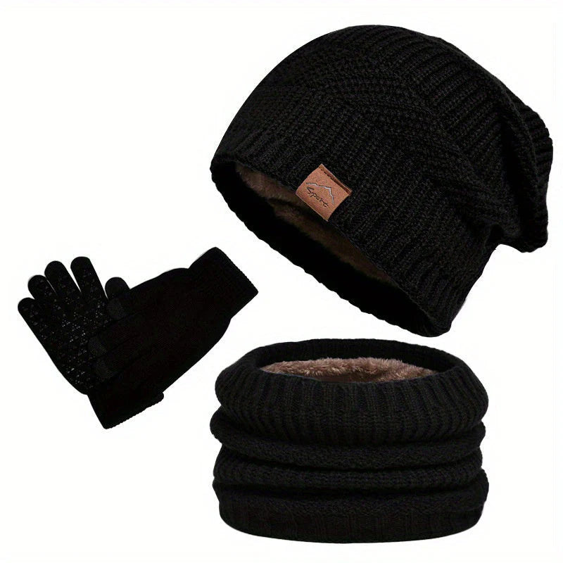 Winterset Heren 3-delig – Muts, Sjaal & Touchscreen Handschoenen