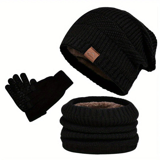 Winterset Heren 3-delig – Muts, Sjaal & Touchscreen Handschoenen