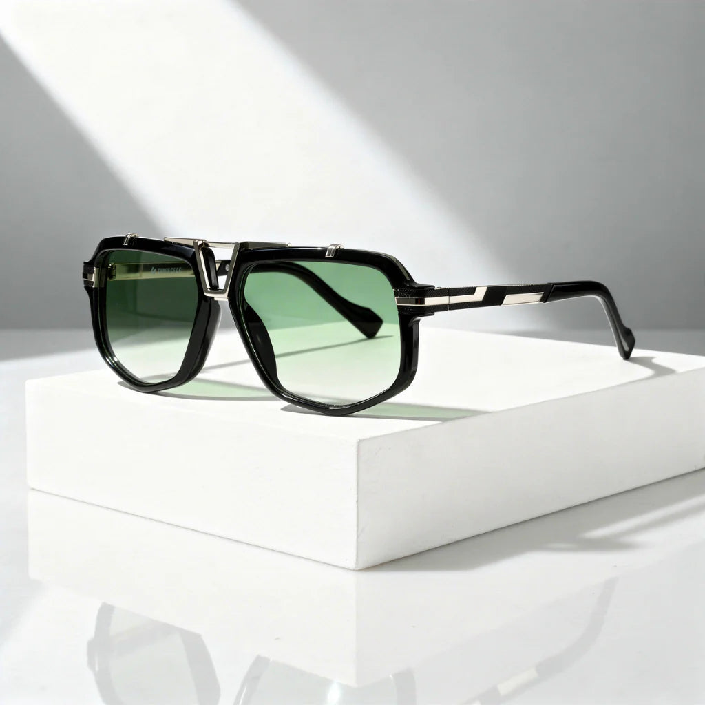 Zonnebril Aviator Oversized – Dubbele Brug met Gouden Detail