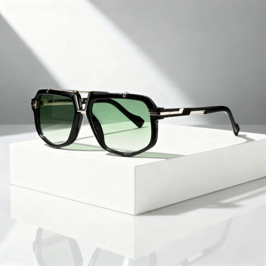 Zonnebril Aviator Oversized – Dubbele Brug met Gouden Detail