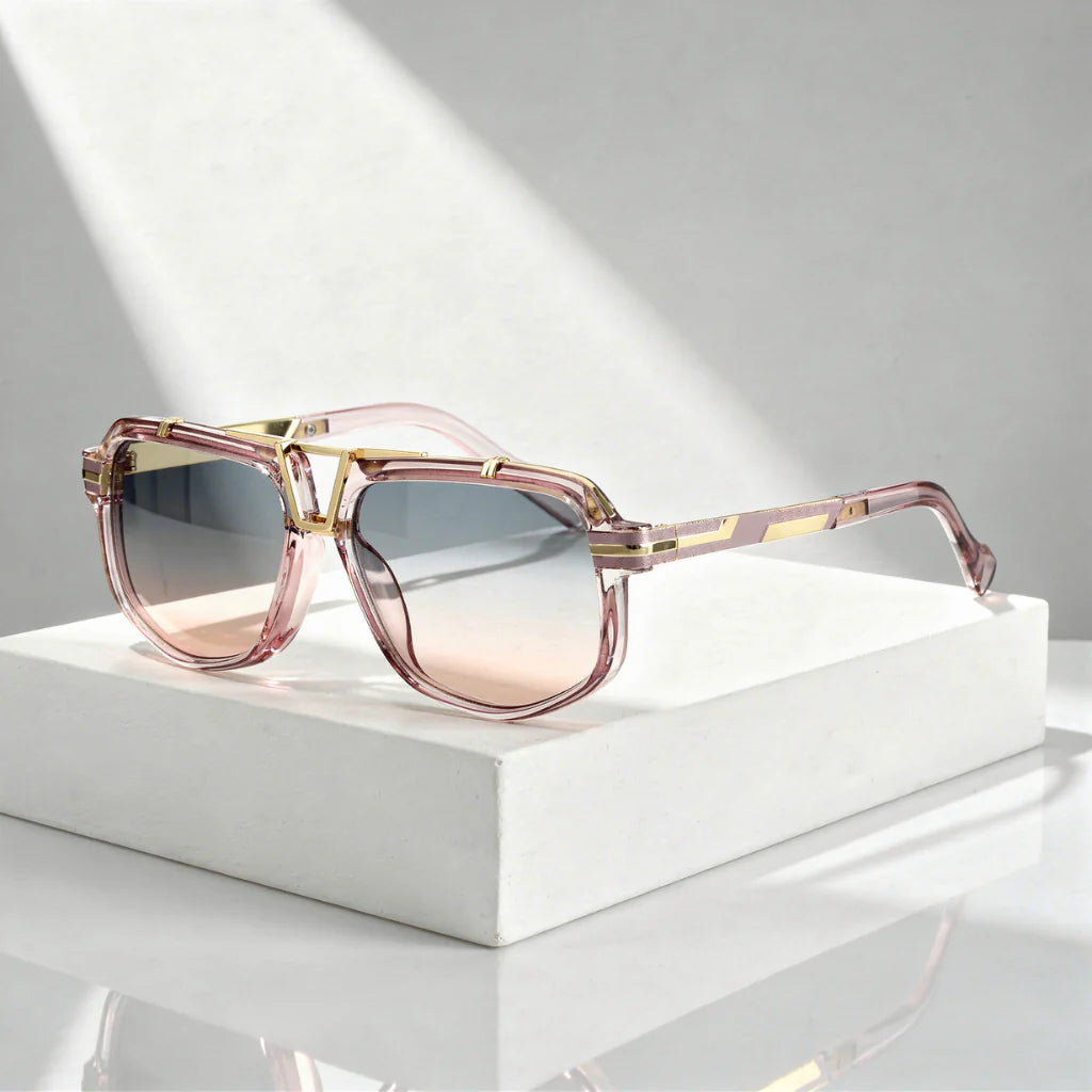 Zonnebril Aviator Oversized – Dubbele Brug met Gouden Detail