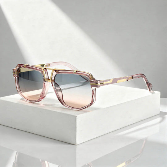 Zonnebril Aviator Oversized – Dubbele Brug met Gouden Detail
