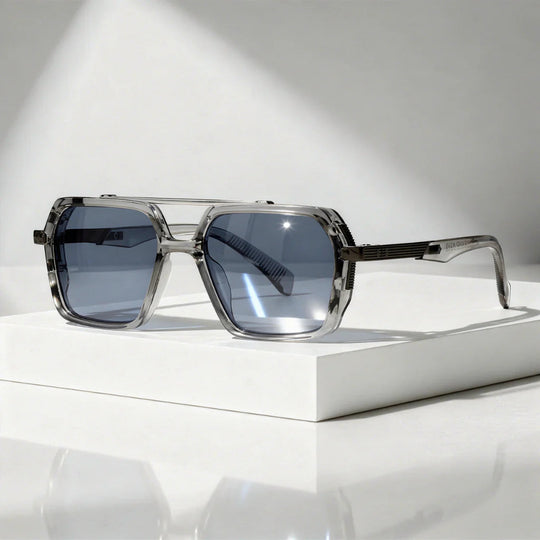 Zonnebril Aviator – Vierkant met Dubbele Brug & Metalen Tempels