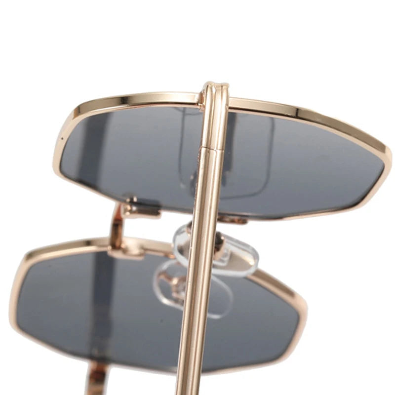 Zonnebril met Metalen Montuur - UV Bescherming - Tetragon Model