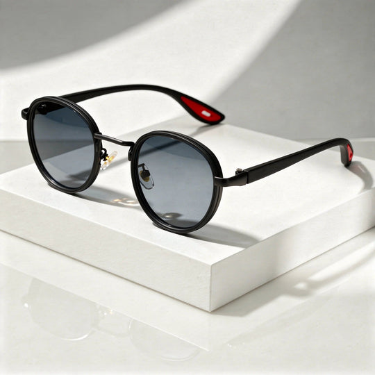 Zonnebril Rond Vintage – Metaal-Acetaat met UV-glazen