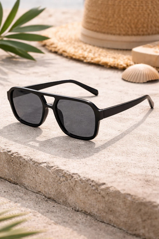 Zonnebril unisex | UV-bescherming en rechthoekige vintage look