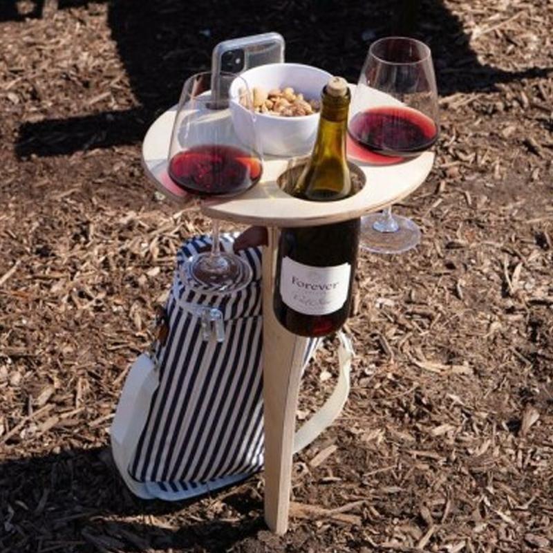 Sammenklappelig Træ Vinholder | Picnic Vinfadbord