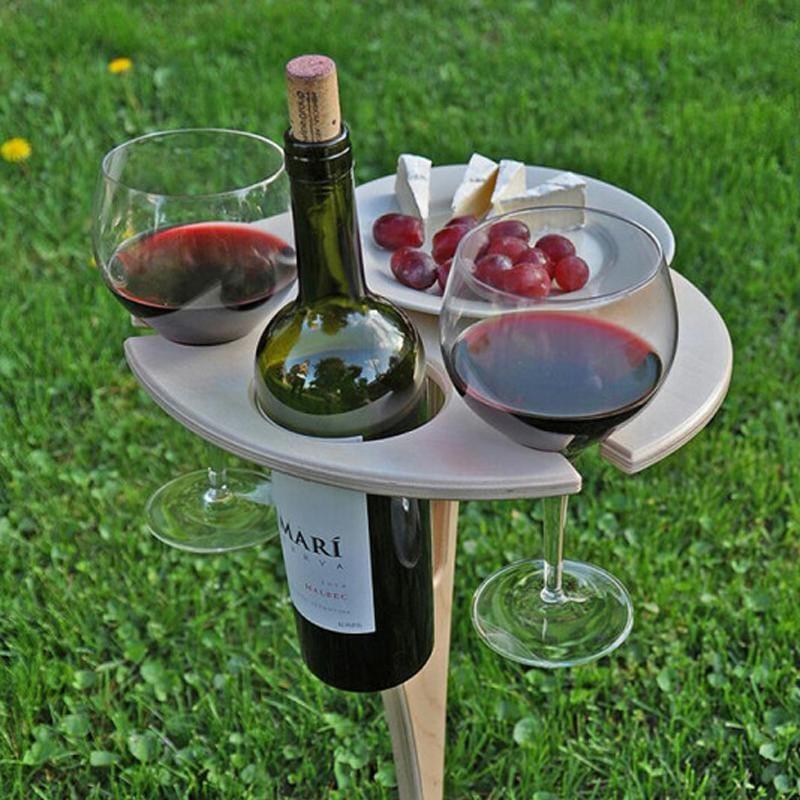 Sammenklappelig Træ Vinholder | Picnic Vinfadbord