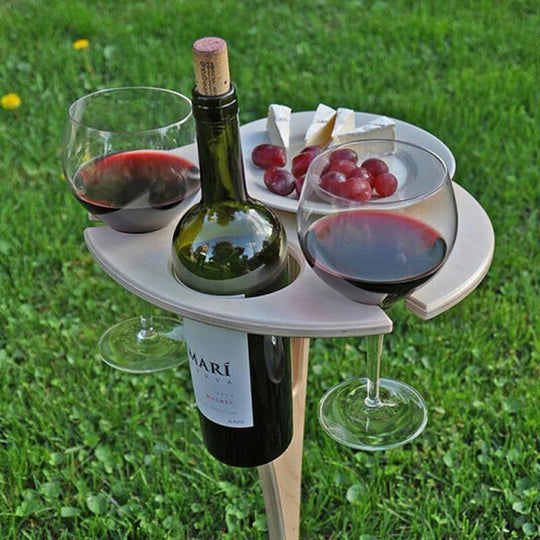 Sammenklappelig Træ Vinholder | Picnic Vinfadbord
